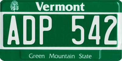 VT license plate ADP542