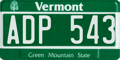 VT license plate ADP543