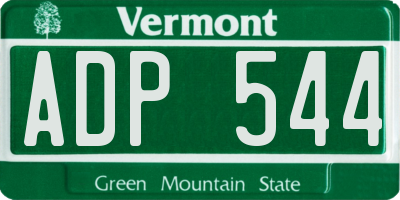 VT license plate ADP544