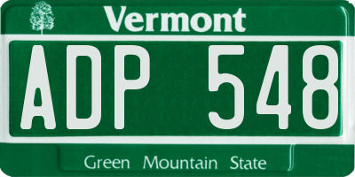 VT license plate ADP548