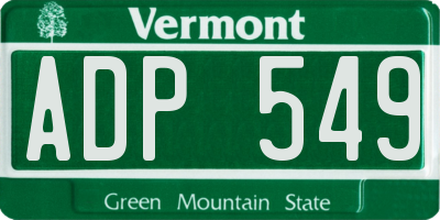 VT license plate ADP549