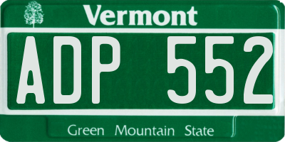 VT license plate ADP552