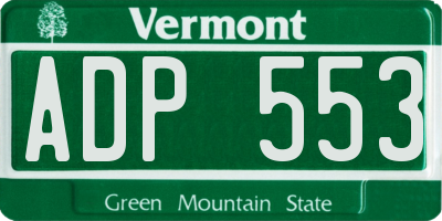 VT license plate ADP553