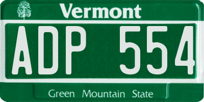VT license plate ADP554
