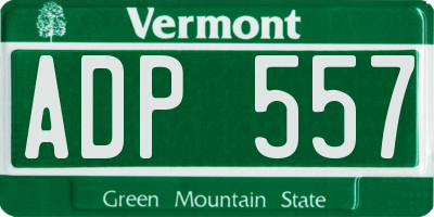 VT license plate ADP557