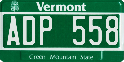 VT license plate ADP558