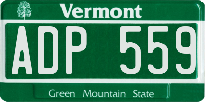 VT license plate ADP559
