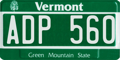 VT license plate ADP560