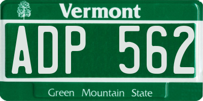 VT license plate ADP562