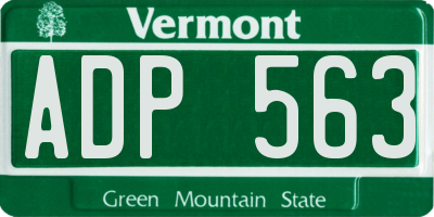 VT license plate ADP563