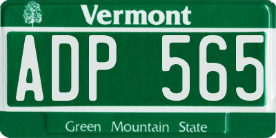 VT license plate ADP565