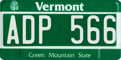 VT license plate ADP566