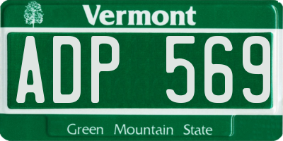 VT license plate ADP569