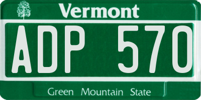 VT license plate ADP570