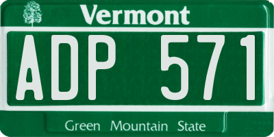 VT license plate ADP571