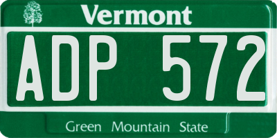 VT license plate ADP572