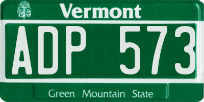 VT license plate ADP573