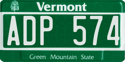 VT license plate ADP574