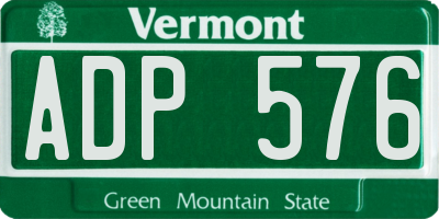 VT license plate ADP576