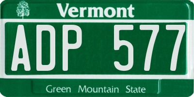 VT license plate ADP577