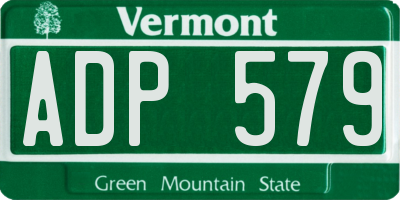 VT license plate ADP579