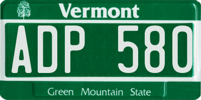 VT license plate ADP580