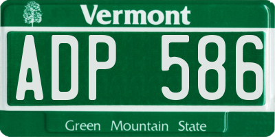 VT license plate ADP586