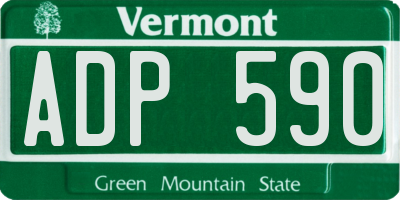 VT license plate ADP590