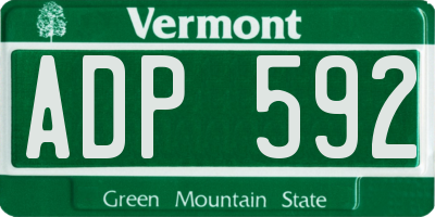 VT license plate ADP592
