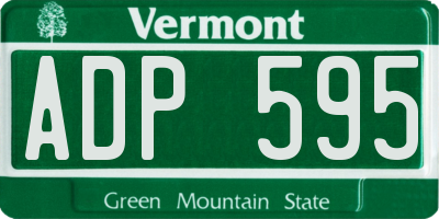 VT license plate ADP595