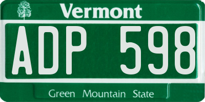VT license plate ADP598