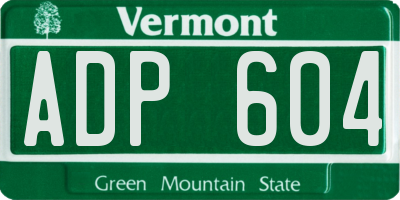 VT license plate ADP604
