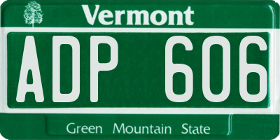 VT license plate ADP606