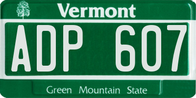 VT license plate ADP607