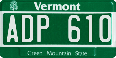 VT license plate ADP610
