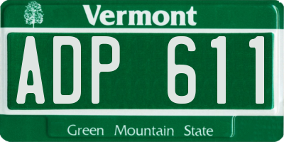 VT license plate ADP611