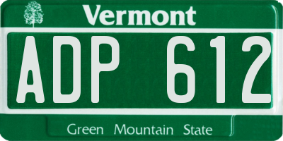 VT license plate ADP612