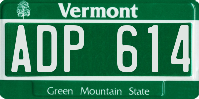 VT license plate ADP614