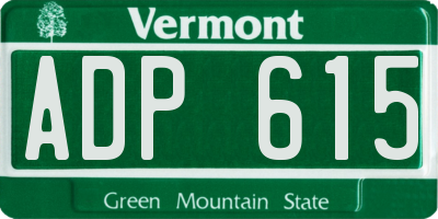 VT license plate ADP615