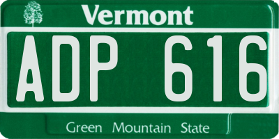 VT license plate ADP616