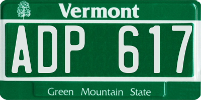 VT license plate ADP617