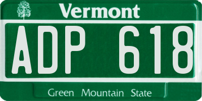 VT license plate ADP618