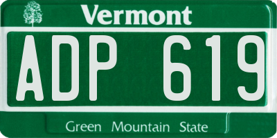 VT license plate ADP619