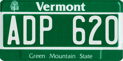 VT license plate ADP620
