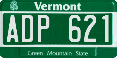 VT license plate ADP621