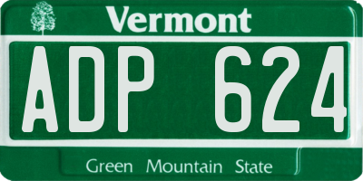 VT license plate ADP624