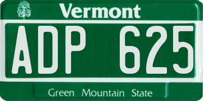 VT license plate ADP625
