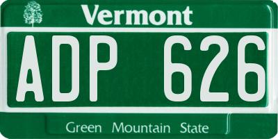 VT license plate ADP626