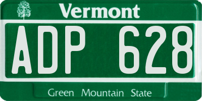 VT license plate ADP628