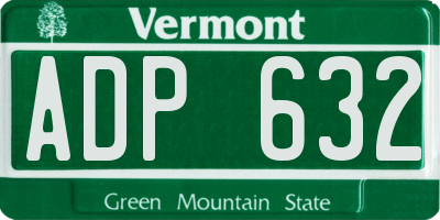 VT license plate ADP632